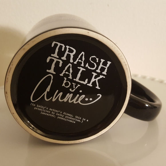 Funny agitated confused job here is done Trash Talk by Annie coffee tea mug - Picture 2 of 2